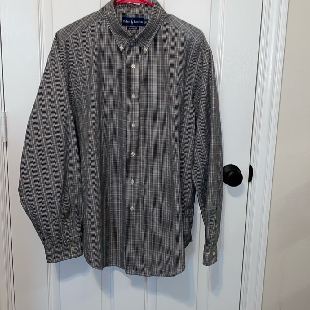 [Ralph Lauren] Long Sleeves Button Down Classic Fit Shirt